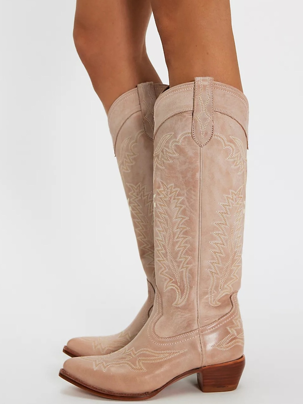 Frye Sacha Feather Deco Women's Tall Suede Western Cowboy Boot - Taupe/Brown 10 - Picture 2 of 16
